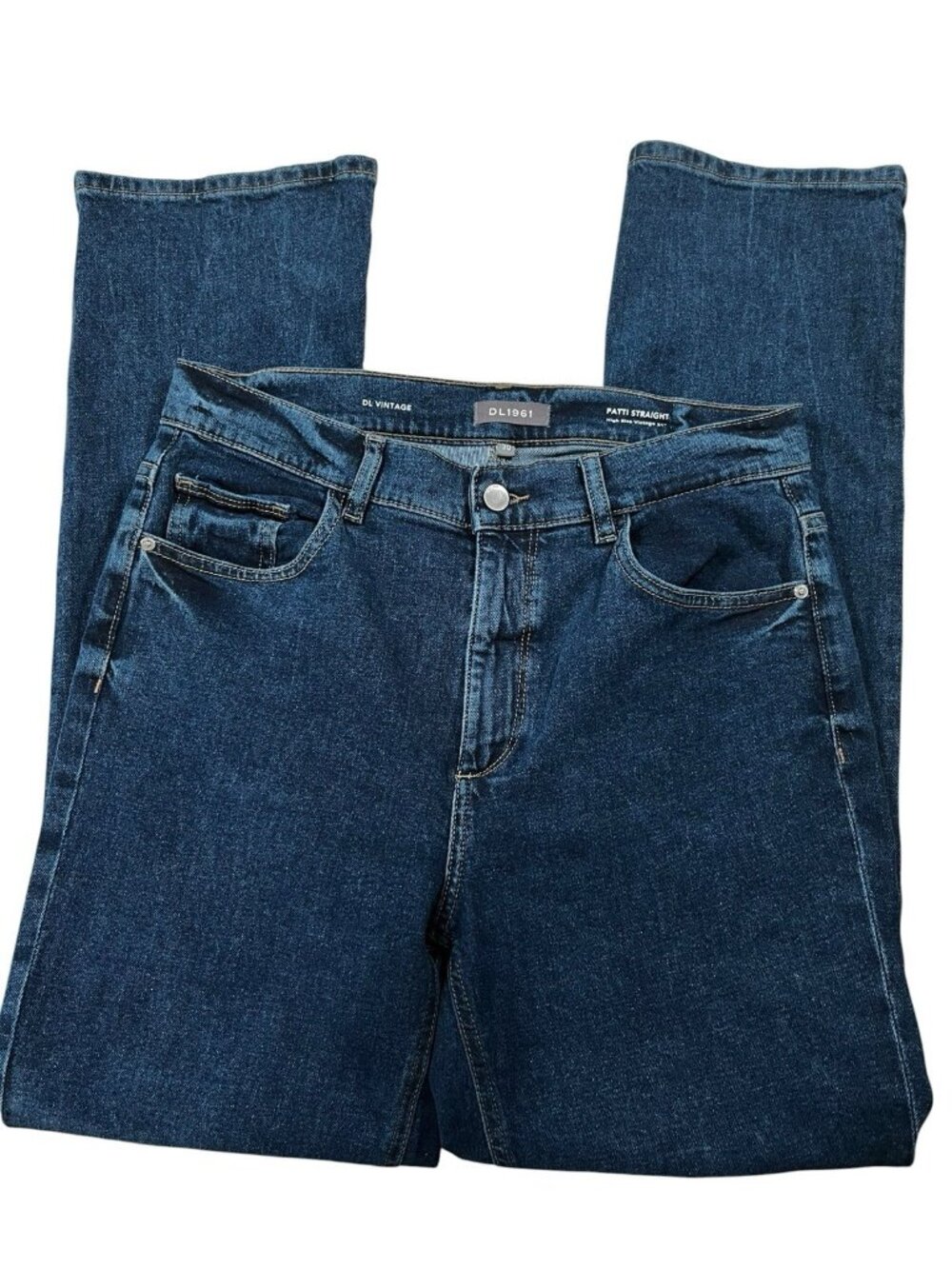 DL1961 High Rise Vintage 31" Patti Straight Jeans in Skylark Dark Wash Size 30